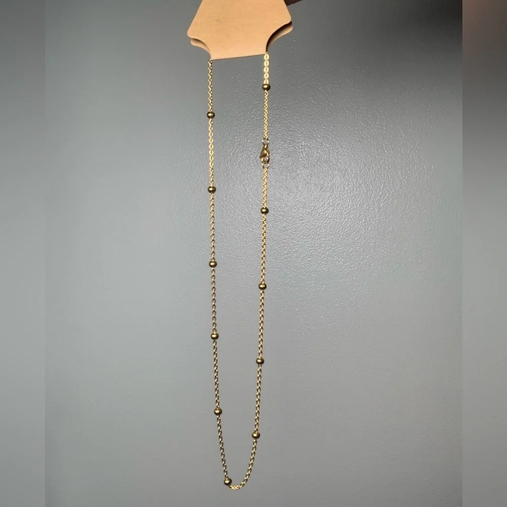Cable Chain Necklace with Beads